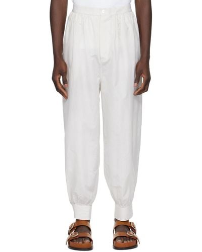 Hed Mayner Striped Trousers - White