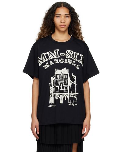 MM6 by Maison Martin Margiela グラフィック Tシャツ - ブラック
