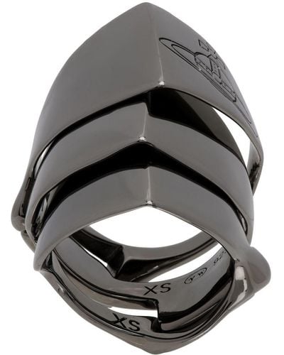 Vivienne Westwood Gunmetal Knuckleduster Ring - Gray