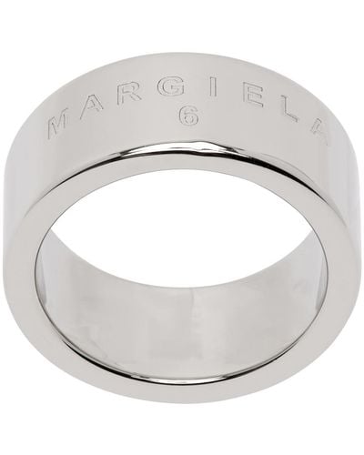 MM6 by Maison Martin Margiela Silver Minimal Logo Ring - Metallic