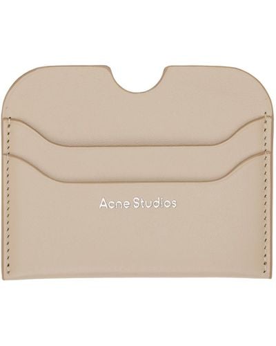 Acne Studios Taupe Slim Card Holder - Natural
