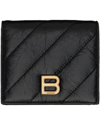 Balenciaga Crush Flap Coin Wallet - Black
