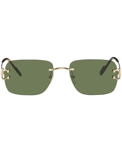 Cartier Gold 'signature C De ' Sunglasses - Green