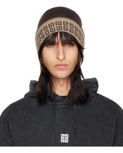 Givenchy Brown 4g Reversible Beanie - Black
