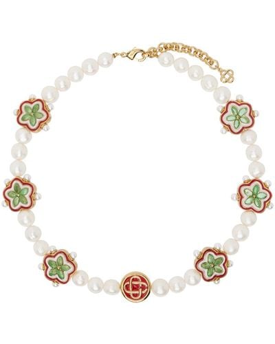 Casablancabrand Gradient Flower Short Necklace - Metallic