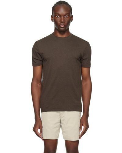 Tom Ford T-shirt brun à col ras du cou - Noir