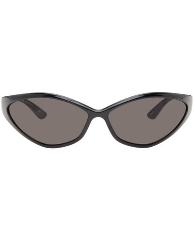 Balenciaga Black 90s Oval Sunglasses