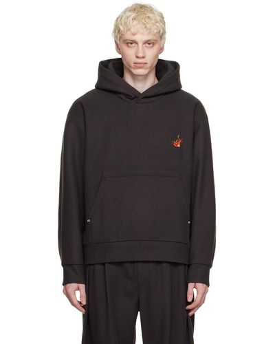 WOOYOUNGMI Gray Volcano Hoodie - Black