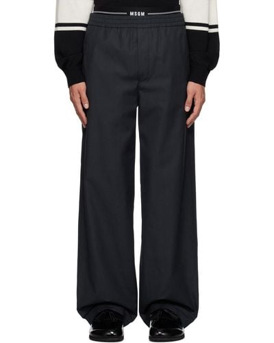 MSGM Navy Layered Pants - Black