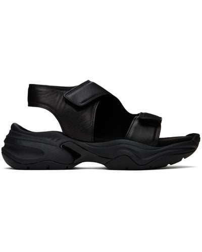 Attachment Leather Sandals - Black