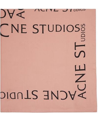 Acne Studios ロゴ マフラー - ピンク