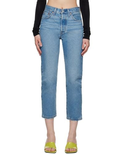 Levi's Blue 501 Original Cropped Jeans