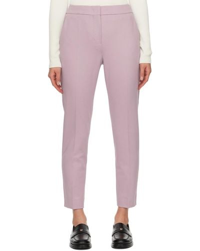 Max Mara Purple Cropped Trousers - Pink