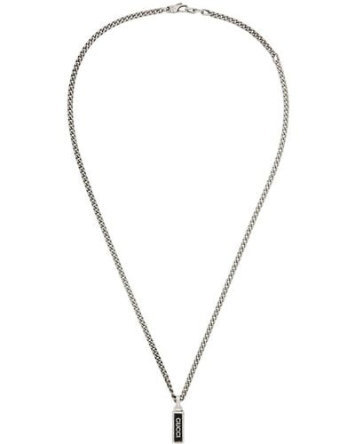 Gucci Silver Enamel Pendant Necklace - Multicolour