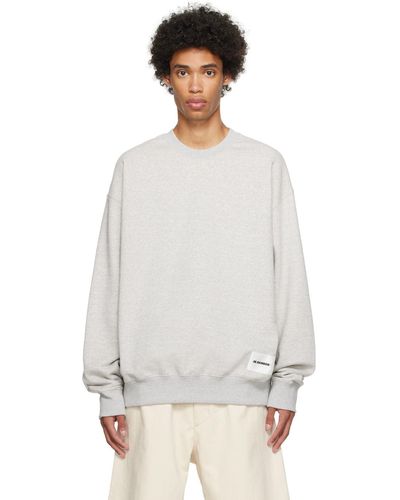 Jil Sander Grey Patch Sweatshirt - White