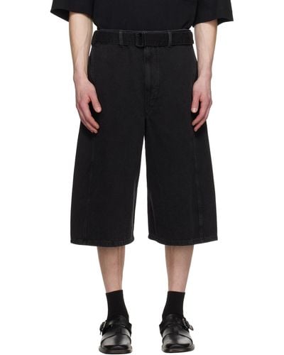 Lemaire Twisted Denim Shorts - Black