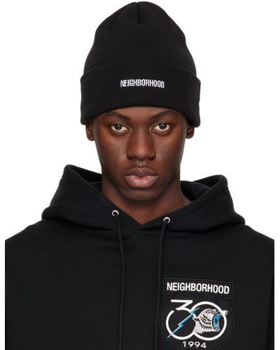 Neighborhood Ci Embroidery Beanie - Black