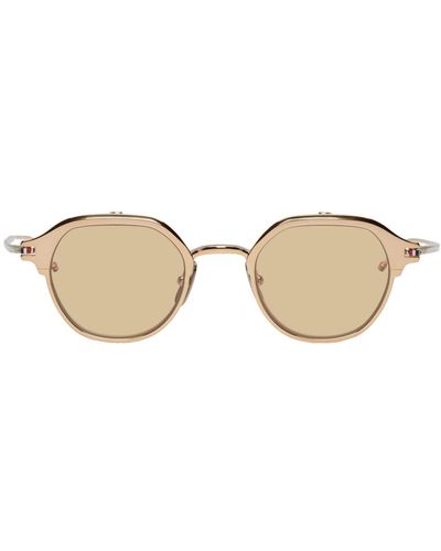 Thom Browne Gold And Silver Tbs812 Flip-up Sunglasses - Metallic