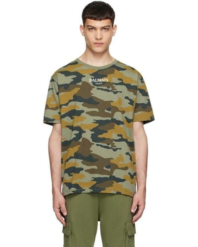 Balmain Camouflage Vintage T-shirt - Green