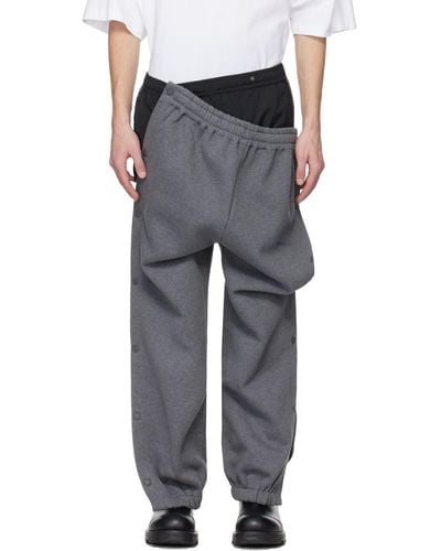 Y. Project Grey Layered Joggers - Black