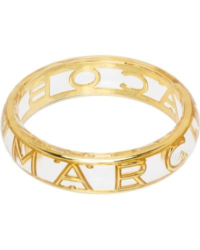 Marc Jacobs Bracelet manchette et doré à monogrammes - Métallisé