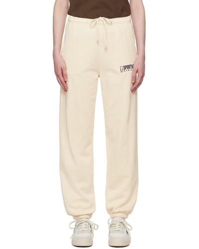 Sporty & Rich Sportyrich Team Lounge Trousers - Natural