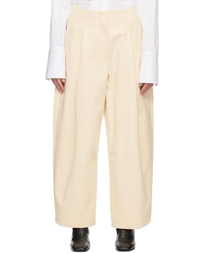 Studio Nicholson Pantalon ample dordoni blanc cassé - Neutre
