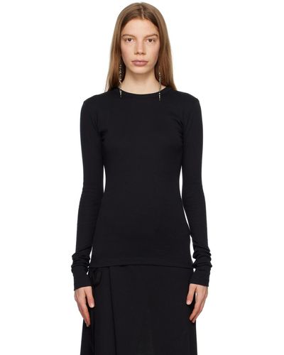 Ann Demeulemeester T-shirt à manches longues fanie noir