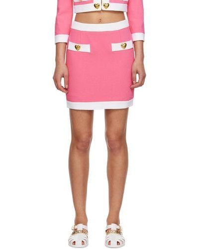 Moschino Pink Heart Buttons Miniskirt
