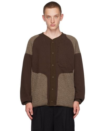 White Mountaineering Mountaineering®︎ Patchwork Cardigan - Brown