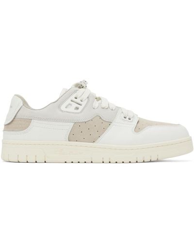 Acne Studios White & Off-white Leather Low-top Trainers - Black