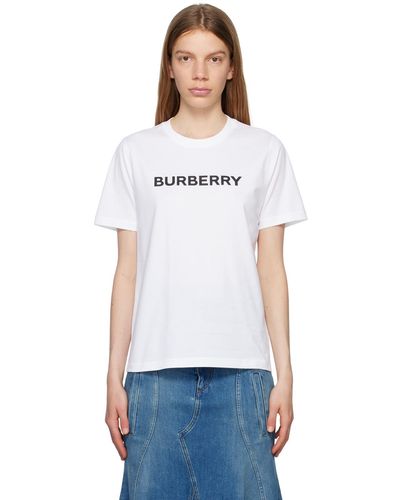 Burberry T-shirt en coton biologique à logo imprimé - Blanc
