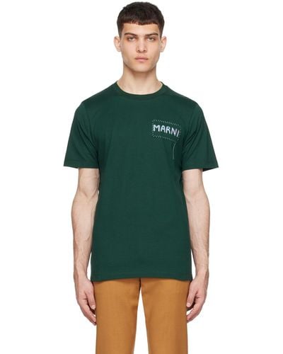 Marni ーン ロゴパッチ Tシャツ - グリーン
