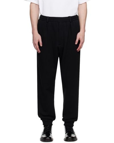 Lownn Pantalon de survêtement noir à taille élastique