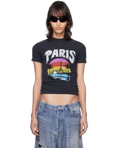Balenciaga Black 'paris' Tropical T-shirt