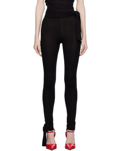 MSGM Legging noir à attaches à nouer