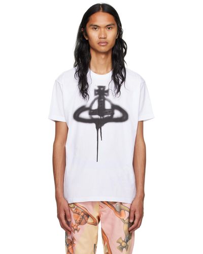 Vivienne Westwood T-shirt blanc à orbe à effet aérosol
