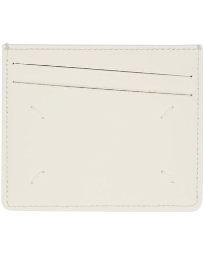 Maison Margiela White Four Stitches Card Holder - Natural