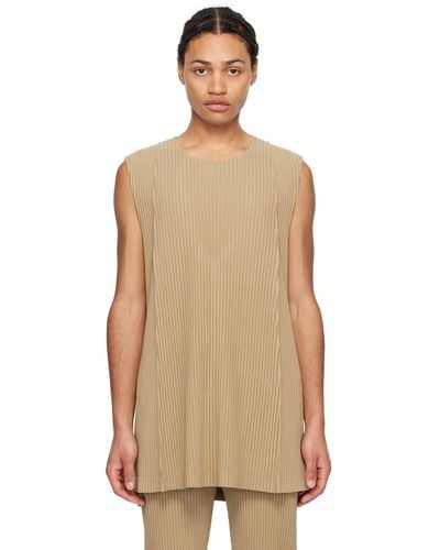 Homme Plissé Issey Miyake Homme Plissé Issey Miyake Beige Monthly Colour February Tank Top - Natural