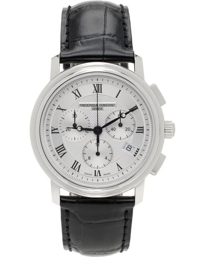 Frederique Constant シルバー& Classics クオーツ クロノグラフ腕時計 - ブラック