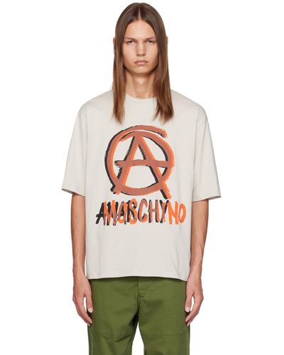 Moschino T-shirt 'anarchy' gris - Multicolore