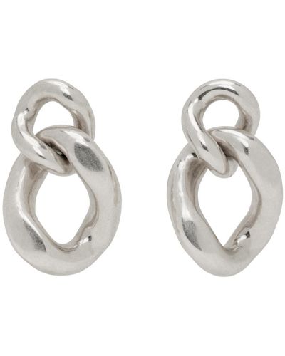 Isabel Marant Silver Links Earrings - White