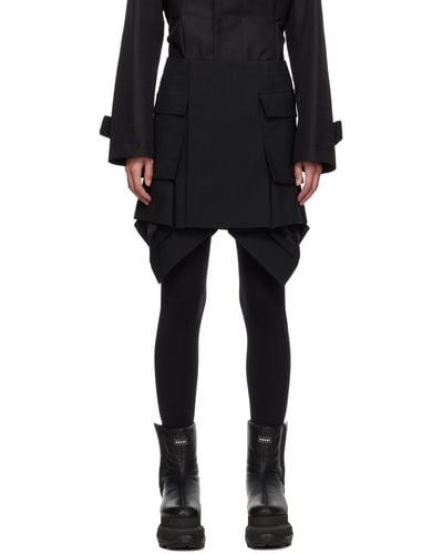 Sacai Black Peplum Skirt