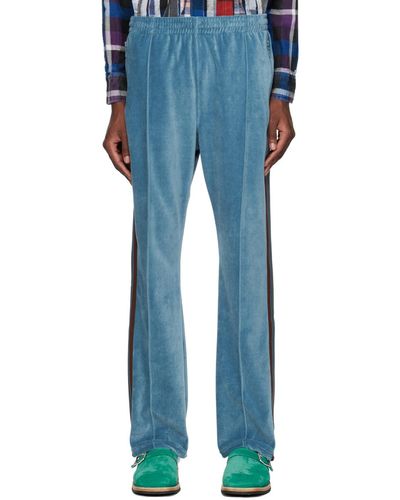 Needles Pantalon de survêtement bleu à image brodée