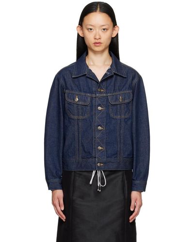 Maison Margiela Blouson en denim à panneaux - Bleu