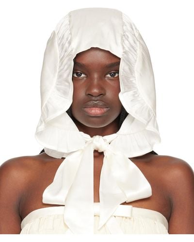 Ashley Williams Ssense Exclusive Bow Bonnet - White