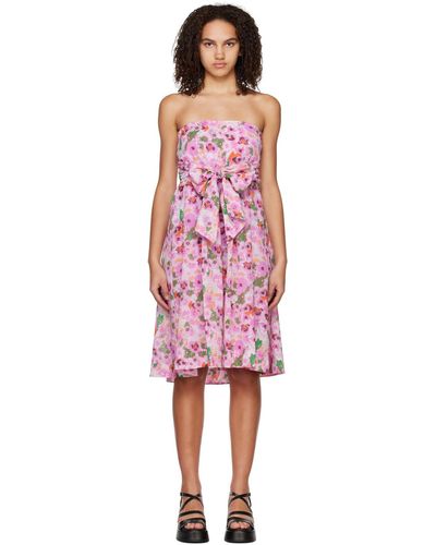 Ganni Ssense Exclusive Pink Floral Cover Up - Red