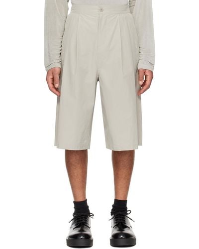 Amomento Taupe Two Tuck Shorts - Natural