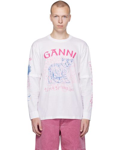 Ganni White Future Long Sleeve T-shirt