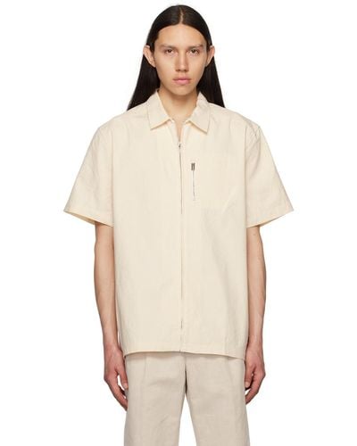 Jacquemus Off-white Le Raphia 'la Chemise Banho' Shirt - Natural